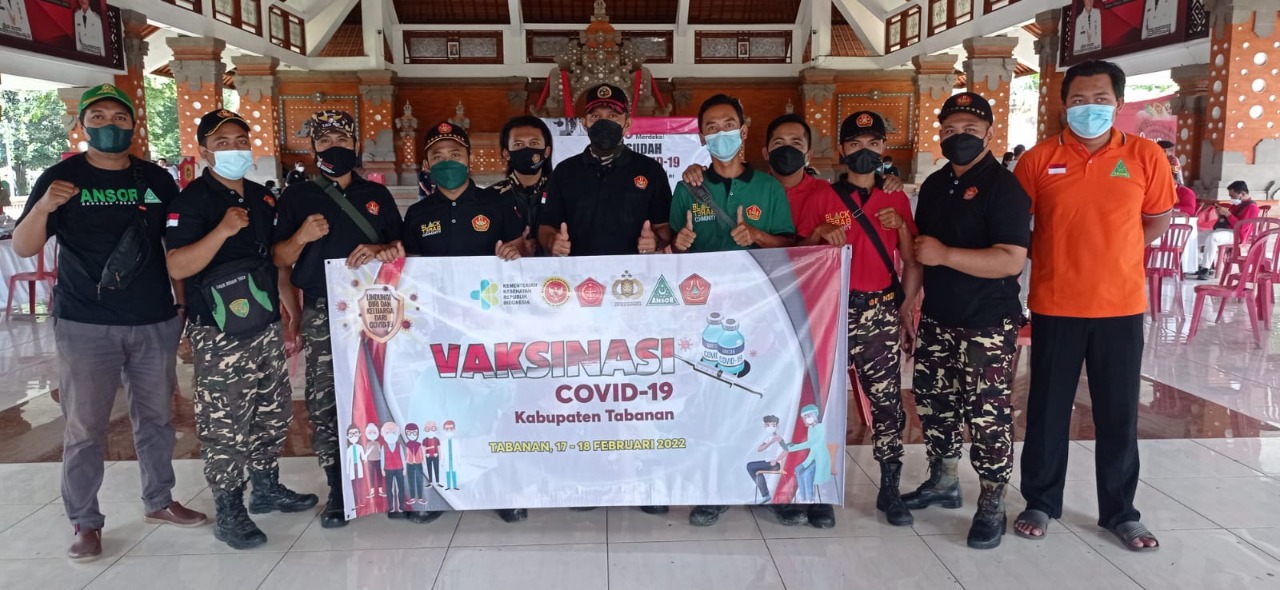 GP Ansor Tabanan Gelar Vaksinasi Bekerjasama dengan Binda Bali dan Dinas Kesehatan